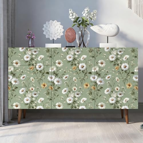 Livebor Floral Peel and Stick Wallpaper Green Wallpaper 16.9in x393.7in - Image 3