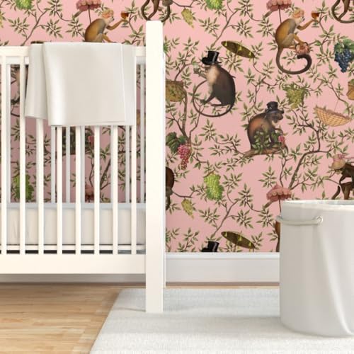 Spoonflower Antique Chinoiserie Peel and Stick Wallpaper - Image 6