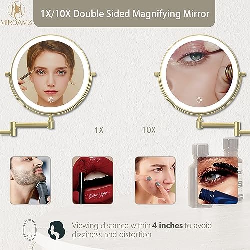9" Wall Mounted Lighted Makeup Mirror - Image 2