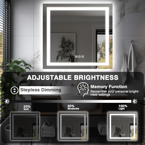EchosLife 36"x36" Square LED Bathroom Mirror - Image 5