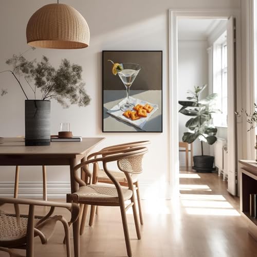 Set of 6 Quirky Cocktail Poster Martini and Cheese Crackers Cocktail Posters - Image 6