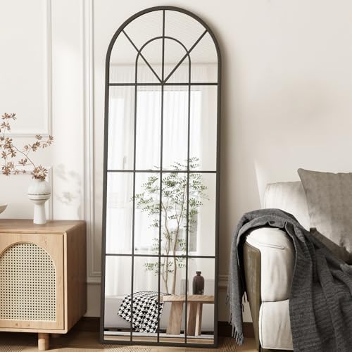 22"x 65" Arched Full Length Window Wall Mirror, Metal Framed, Arched-Top - Image 3