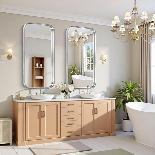 CIRCUMI Silver Bathroom Mirror - Image 2