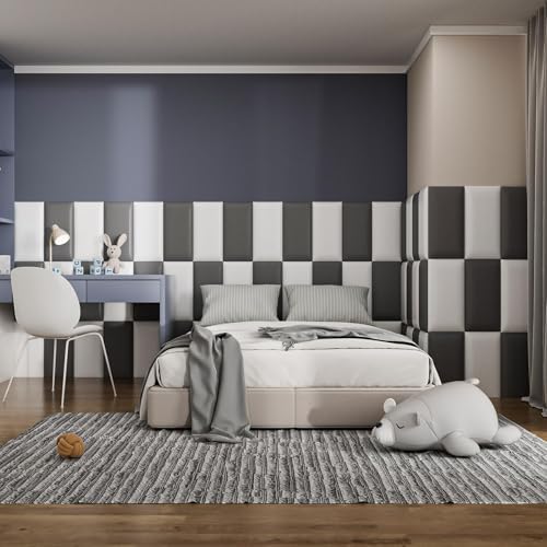 Peel and Stick Headboard White Upholstered Wall Panels, 4 Panels Sized 7.8" x - Image 4