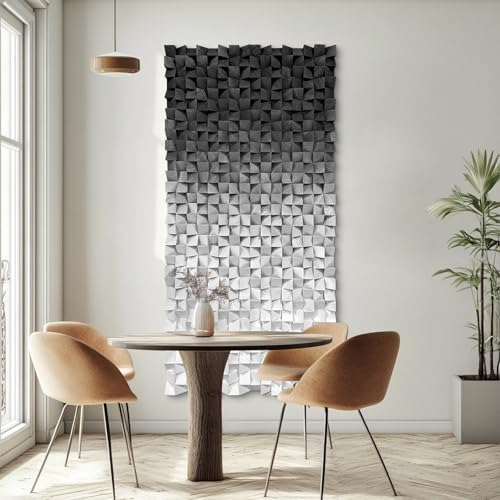 LIUZEYUE Oversized Textured Wood Wall Art, Mosaic Depth, Carved Decor by Unknown