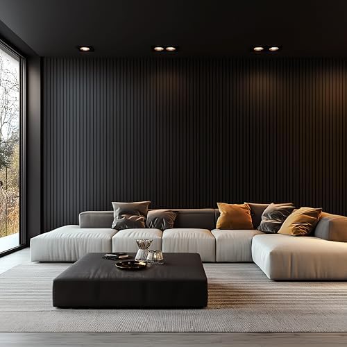 MSI Acoustic Slat Panel 9.5in. x 94.5in. Ebony Wood Panel Accent Wall Tile - Image 3