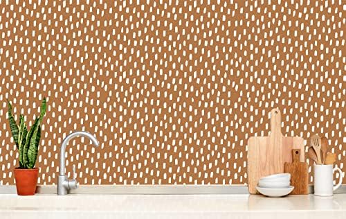 HAOKHOME Boho Peel and Stick Wallpaper Geometric Caramel Terracotta Modern - Image 2