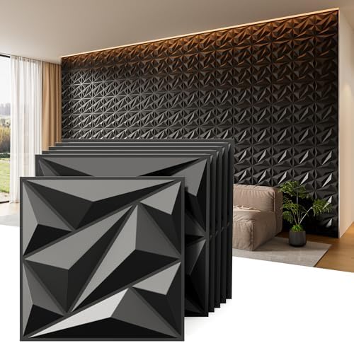 INMOZATA 3D Wall Panels, Diamond Textured PVC Accent Wall Panels by INMOZATA