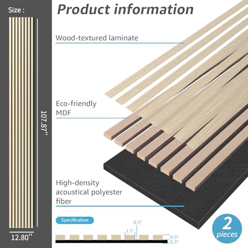 Art3dwallpanels Wood Slat Wall Panel, 2 Pack - Image 2