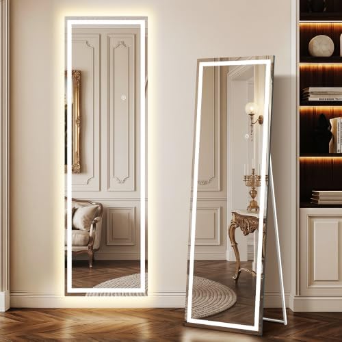 Delma LED Full Length Mirror, Dimmable & 3 Color Lighting, by Delma
