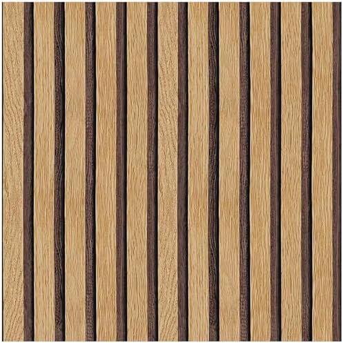 Wood Slat Peel and Stick Wallpaper Textured Contact Paper 17.3''×118'' by OSECAGE