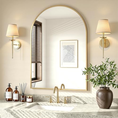 Antok Arched Bathroom Mirror, Vanity Mirrors - Image 2