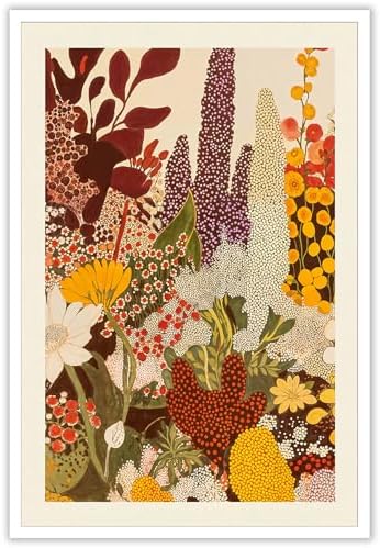 Retro Botanical Poster Abstract Wildflower Garden Canvas Wall Art Modern Nature by Unknown