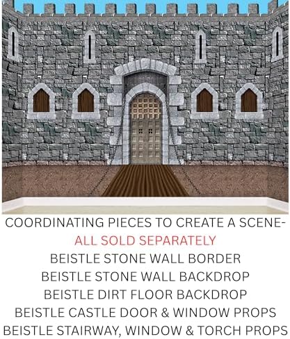 Beistle Stone & Dirt Floor Wall Backdrops, 4’ x 30’, Medieval Decor Background - Image 3