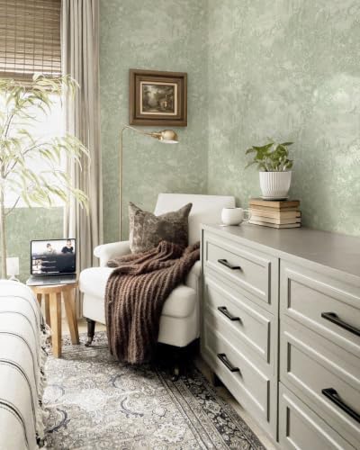 Heroad Peel and Stick Wallpaper Green Vintage Forest Animals Floral Wallpaper - Image 3