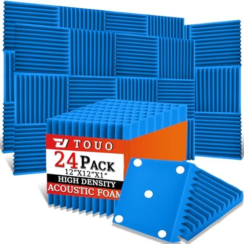 24 Pack Acoustic Panels – Sound Proof Foam Panels by TOUO