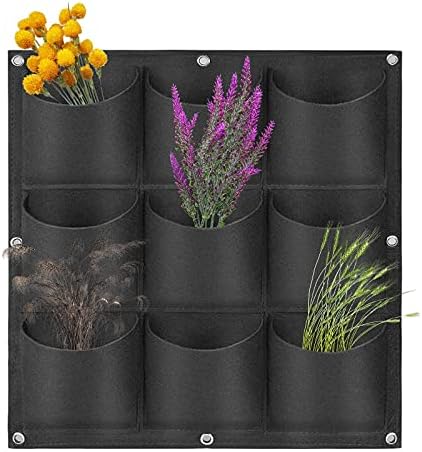 Hanging Planting Grow Bags, 9 Pockets Hanging Vertical Wall Planter Wall by LITLANDSTAR