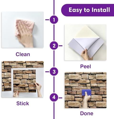 3D Faux Stone Wall Panels Peel and Stick, Designed - Image 6
