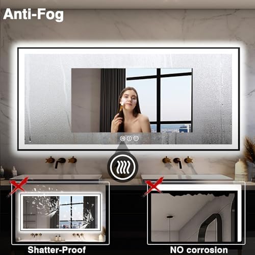 EchosLife Large 84x40 Light up Bathroom Mirror - Image 6