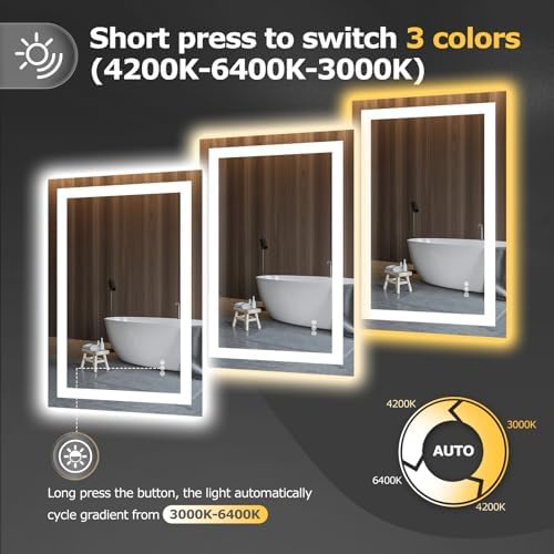 Hivone 36"X24" LED Bathroom Mirror - Image 4
