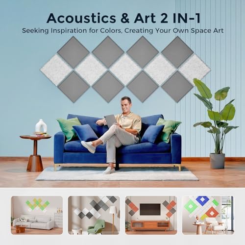 12 Pack Self-Adhesive Acoustic Panels, 2nd Generation Sound Absorbing Panel - Image 5