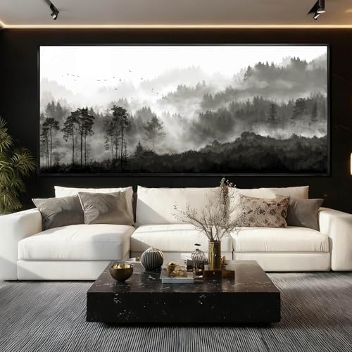 Black and White Wall Art Forest Home Wall Decor Modern Photo Prints 32"x70" Art - Image 5