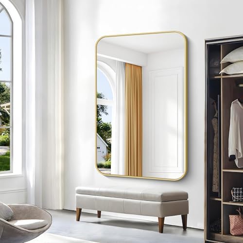 BONEWEI Gold Bathroom Mirror, 60x40 inch Wall Mirror - Image 4