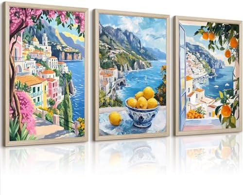 Italy Amalfi Coast Wall Art Posters Italian Travel City Canvas Wall Decor Italy by Unknown