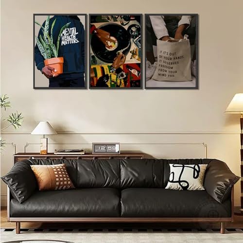 Black Men Wall Art Set of 3 Fashion African American Black Man Poster Prints - Image 2