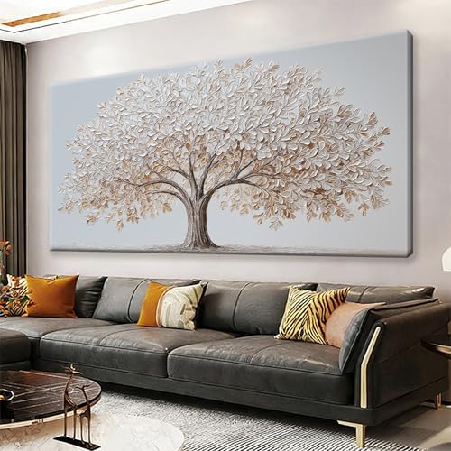 Tree Of Life Large Wall Art Decor 29"X58" White Wall Art by HXSRQFAART