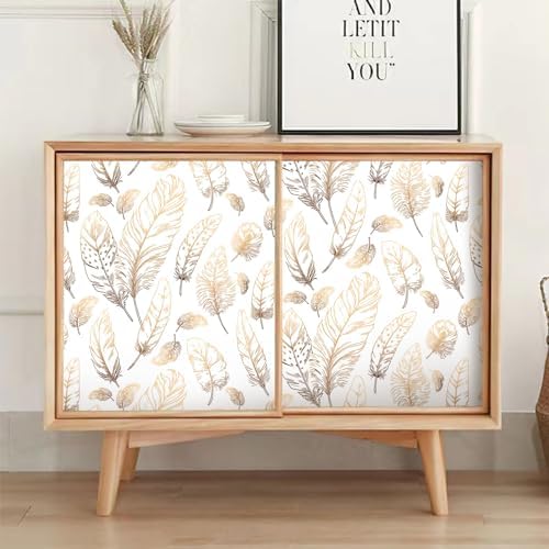 White Peel and Stick Wallpaper 17.7"x120" Feather Wallpaper Removable Modern - Image 6