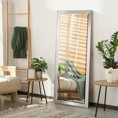 Renditions Gallery Full Length Mirror Silver Wood Frame Full Body Wall Mounted - Image 4