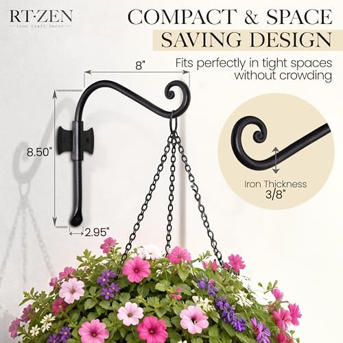 RTZEN Plant Hangers Outdoor or Indoor Heavy Duty Wall Bracket Hooks - Image 2
