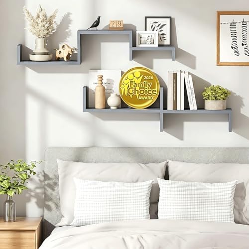 SRIWATANA Weathered Gray Floating Shelves - Image 2