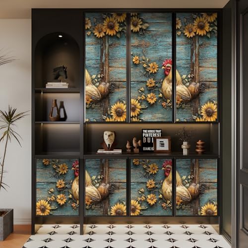 Sunflowers Rooster Wallpaper Peel and Stick 17.3"x118" Self Adhesive Thick - Image 6