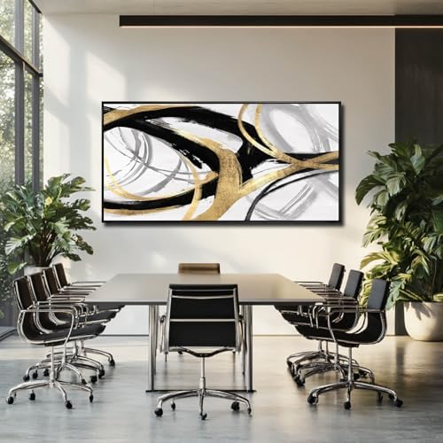 Large Canvas Wall Art Room Decor Framed Wall Art Abstract Line Paintings Home - Image 4