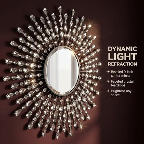 Lulu Decor, 23.50" Crystal Drop Wall Mirror - Image 5