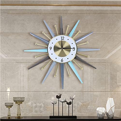 Large Wall Clock 22.8'' Modern Big Wall Clock Starburst Mid-Century Decor - Image 3
