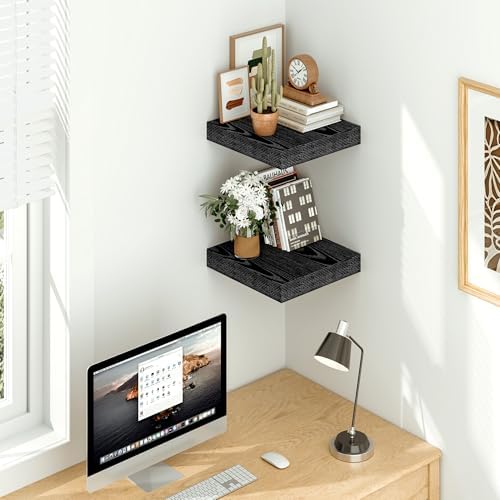 Vivelove Black Floating Shelves, 12 X 12 Inches Deep - Image 2
