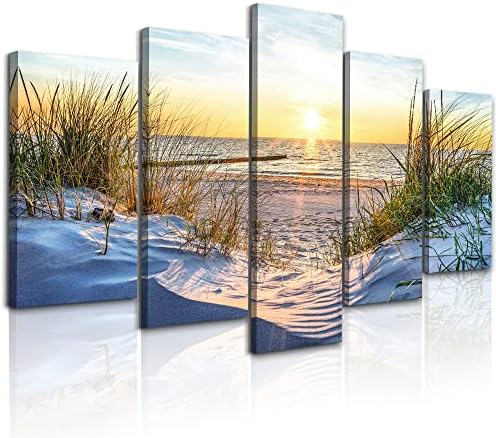 Canvas Wall Art For Living Room Large Size Wall Decor For Bedrooms Beach Grass by MHARTK66