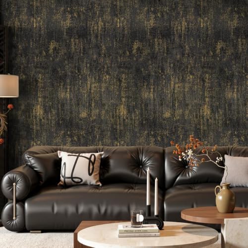 Arthome Black Gold Wallpaper Peel and Stick Contact Paper 17"x400" - Image 4