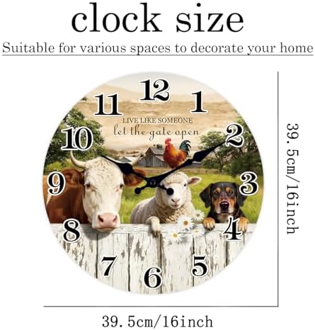 Large Farmhouse Wall Clocks Battery Operated 16 Inch - Image 5