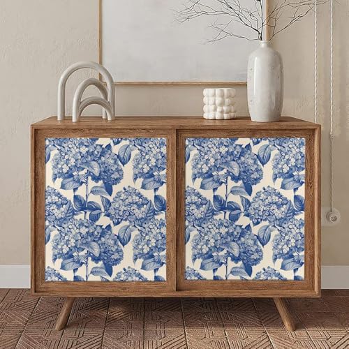 MuralPeel Vintage White Blue Cream Hydragea Floral Modern Peel and Stick - Image 5