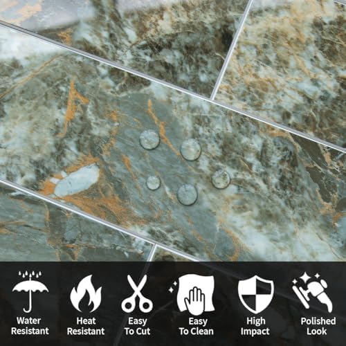 AULIGET 4-Piece Polished Green Marble - Image 4