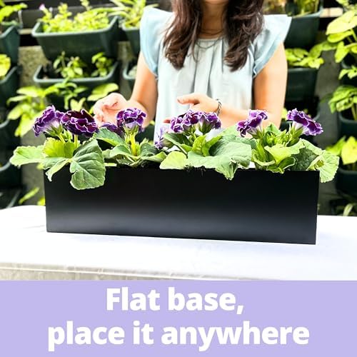 LaLaGreen Wall Planter Rectangular Metal Hanging Flower Pot - Image 6