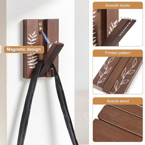 Rustic Folding Wall Hooks: Decorative Wood Hook 2Pack - Image 6