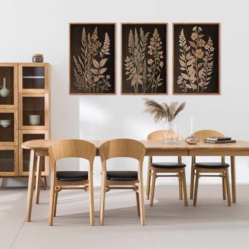 HLNIUC Vintage Botanical Fern Framed Canvas Wall Art Set, Modern Farmhouse Art - Image 5