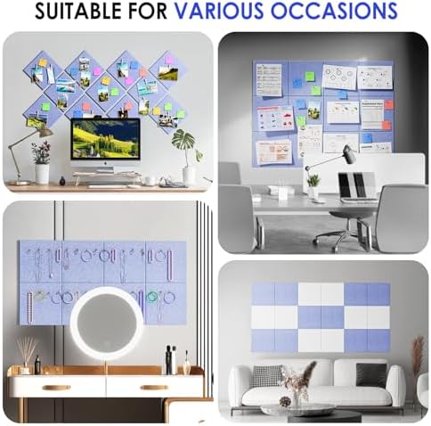 MaxGear Felt Bulletin Board 48" x 36", Light Blue Felt Wall Tile Wall Decor - Image 6