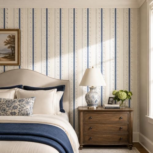 GloryTik Peel and Stick Wallpaper, Ikat Inspired Removable Wall Mural, Self - Image 2