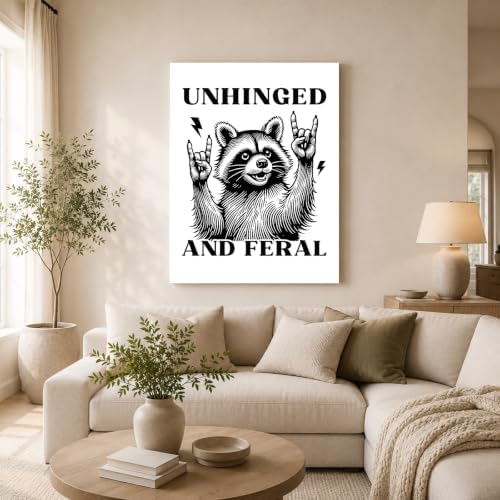 InkFlow Posters Feral Raccoon Fun Canvas Poster - Image 2